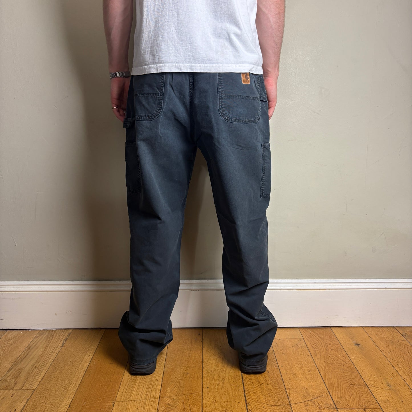 Vintage Carhartt Black Workwear Carpenter Baggy Trousers - 38R