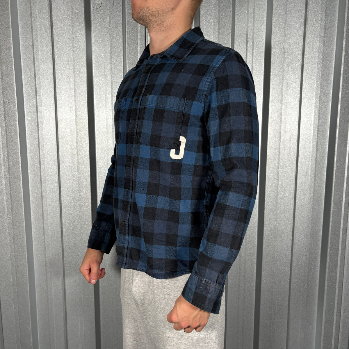 Oakley Blue Black Check Flannel Shirt - M