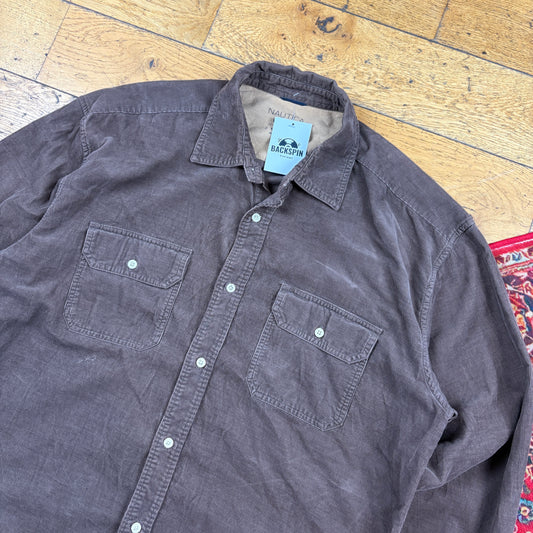Vintage Nautica Brown Corduroy Shirt - XL