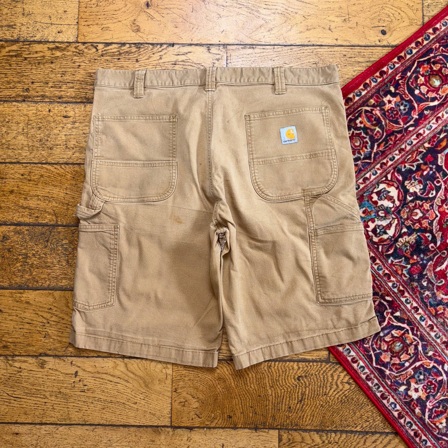 Vintage Carhartt Brown Workwear Baggy Carpenter Shorts - 38