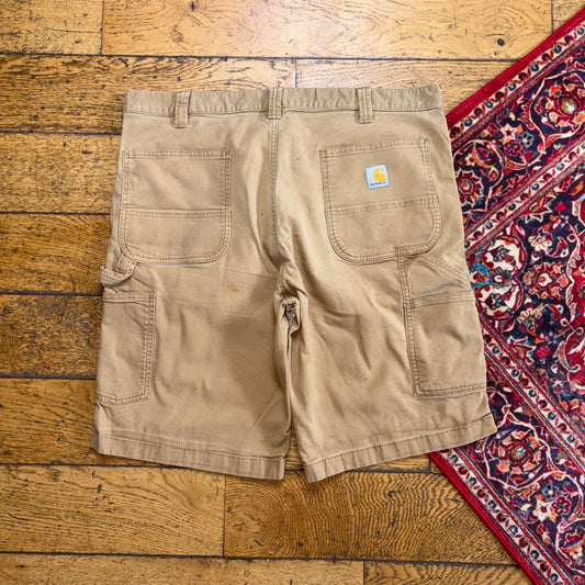Vintage Carhartt Brown Workwear Baggy Carpenter Shorts - 38