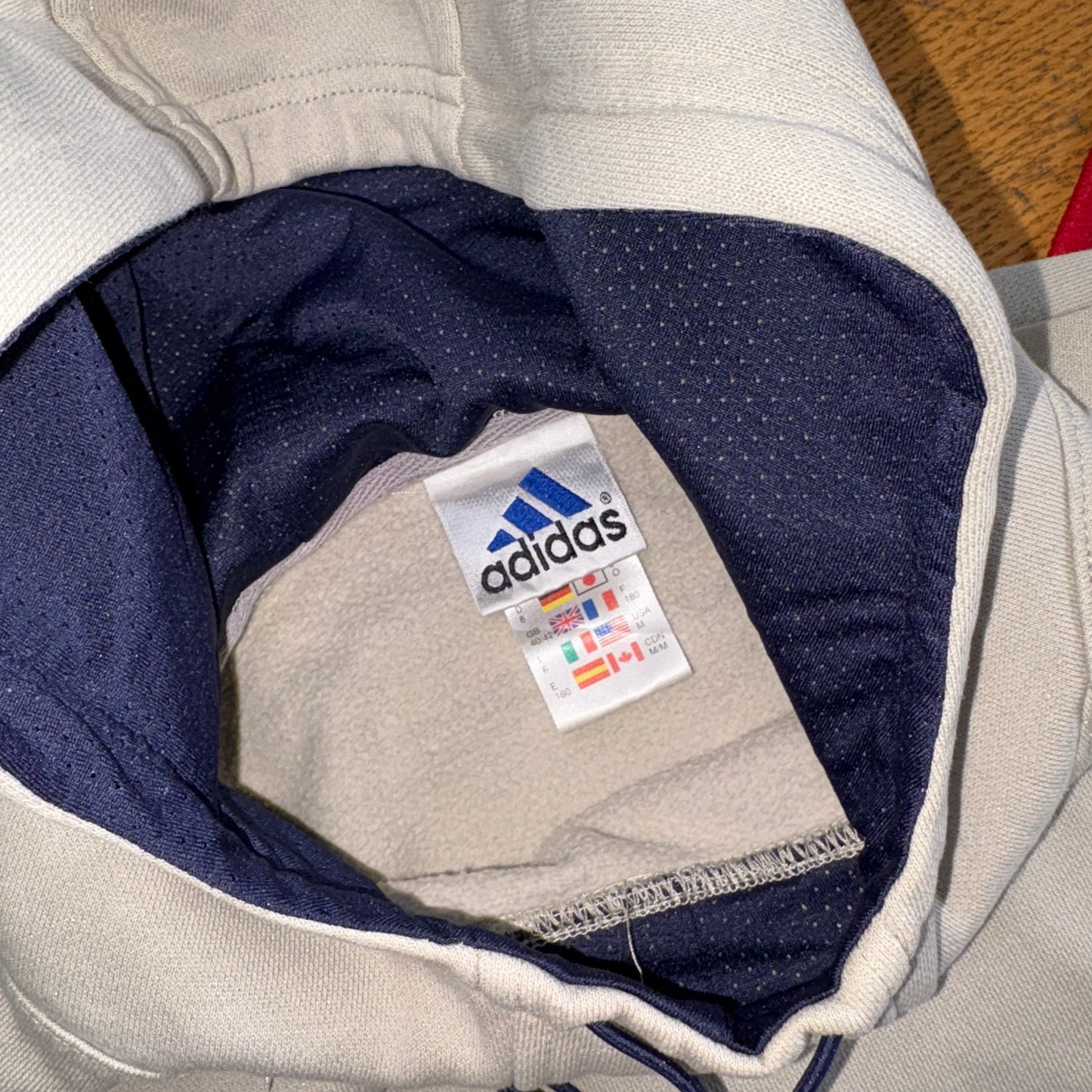 Vintage 90s Adidas Grey Embroidered Hoodie Sweatshirt - L