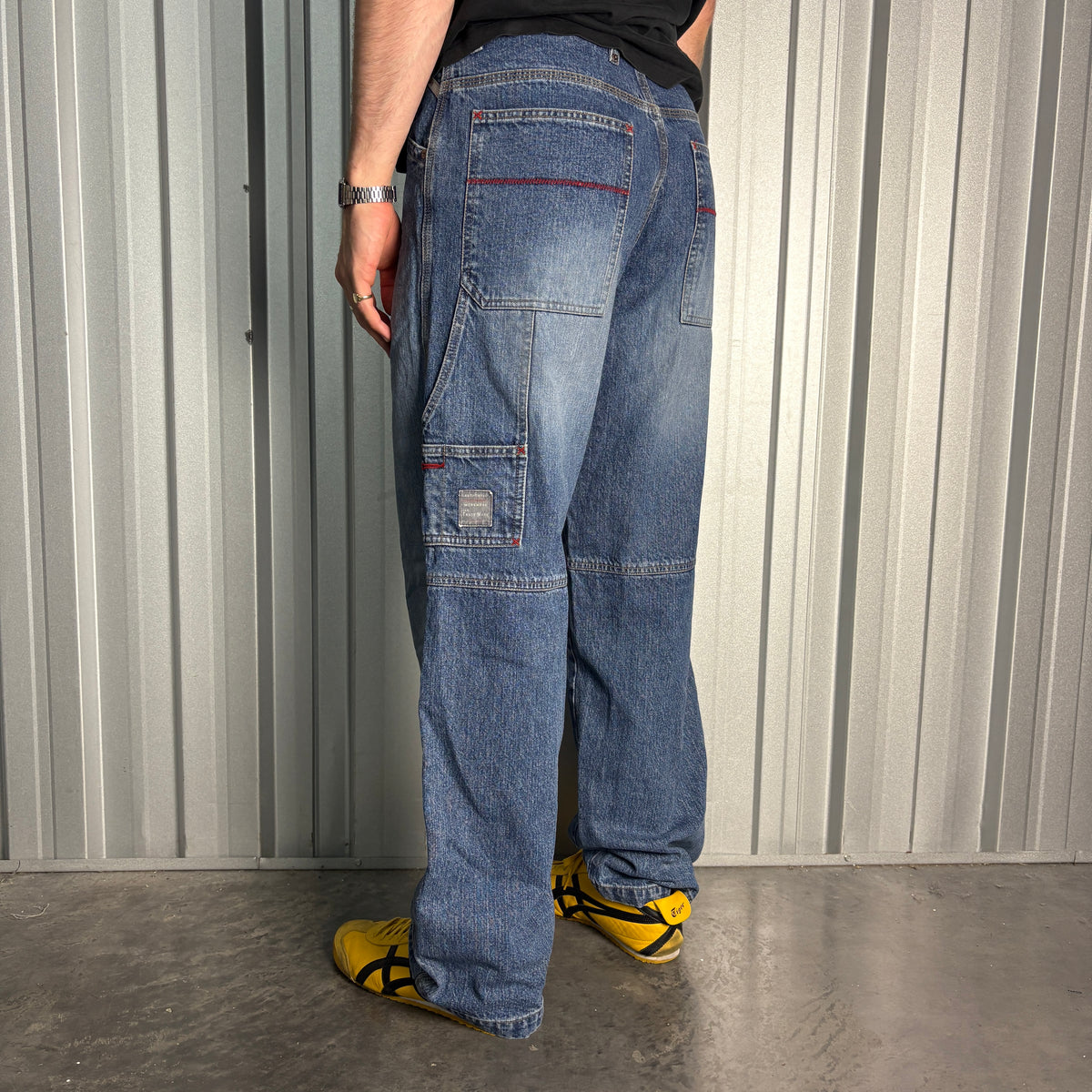 Union Bay Blue Embroidered Carpenter Hip Hop Y2K Baggy Jeans - 31L