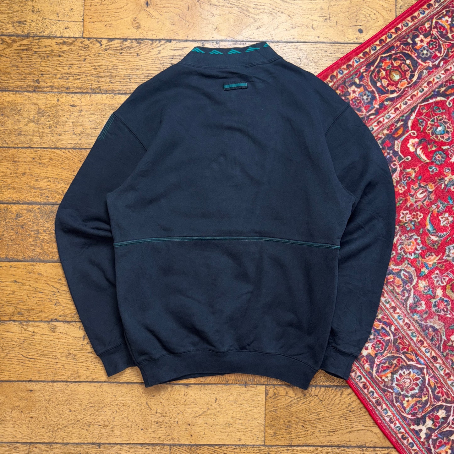 Vintage 90s Adidas Equipment Zip Black Embroidered Sweatshirt - S