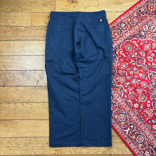 Vintage Dickies 874 Navy Cargo Baggy Skate Trousers -  38