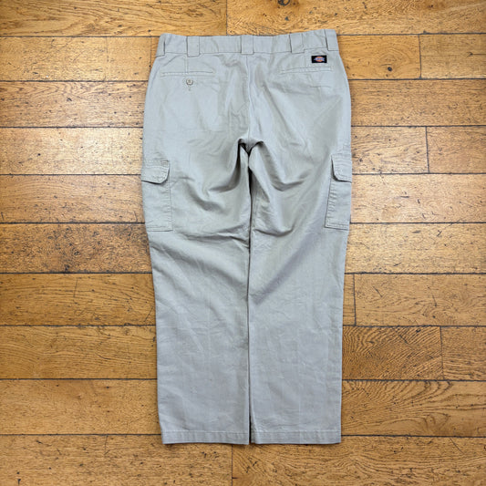 Vintage Dickies 874 Cream Cargo Skate Trousers - 36