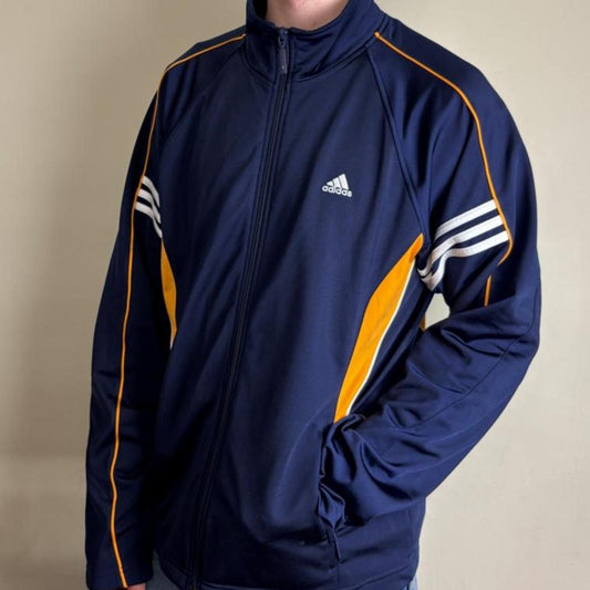Vintage Adidas y2k Swoosh Navy Track Jacket - M
