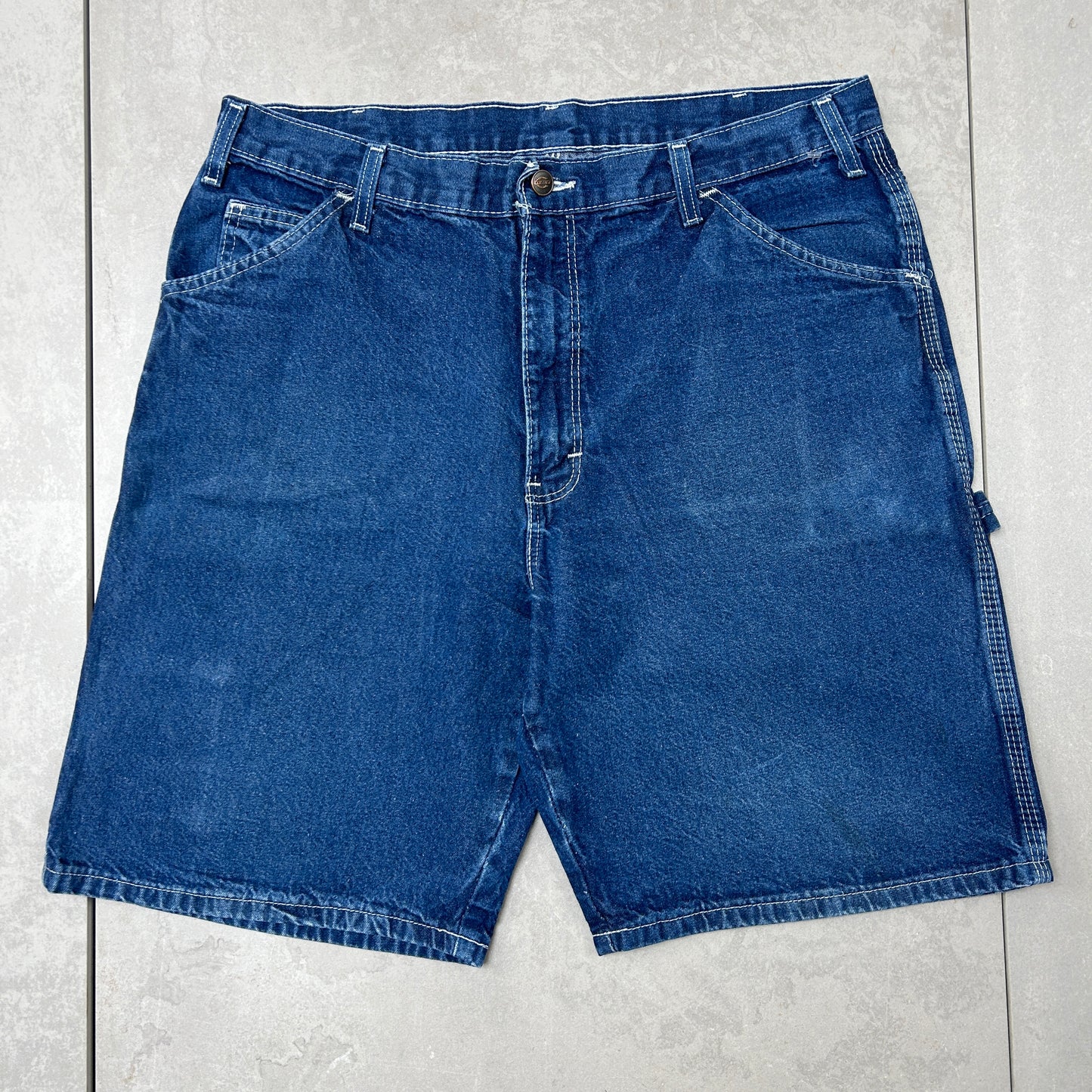 Vintage Dickies Workwear Carpenter Baggy Blue Shorts - 35