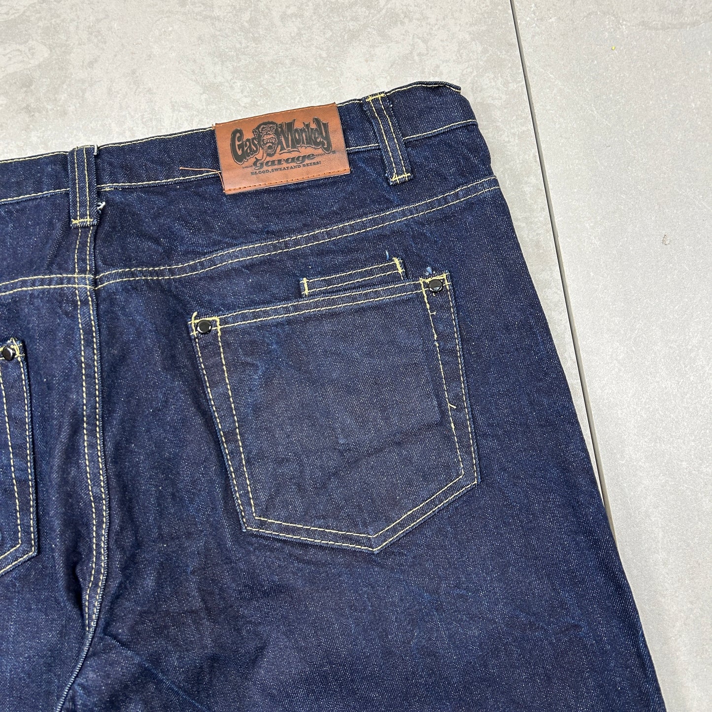 Vintage Embroidered Hip Hop Blue Jeans - 38