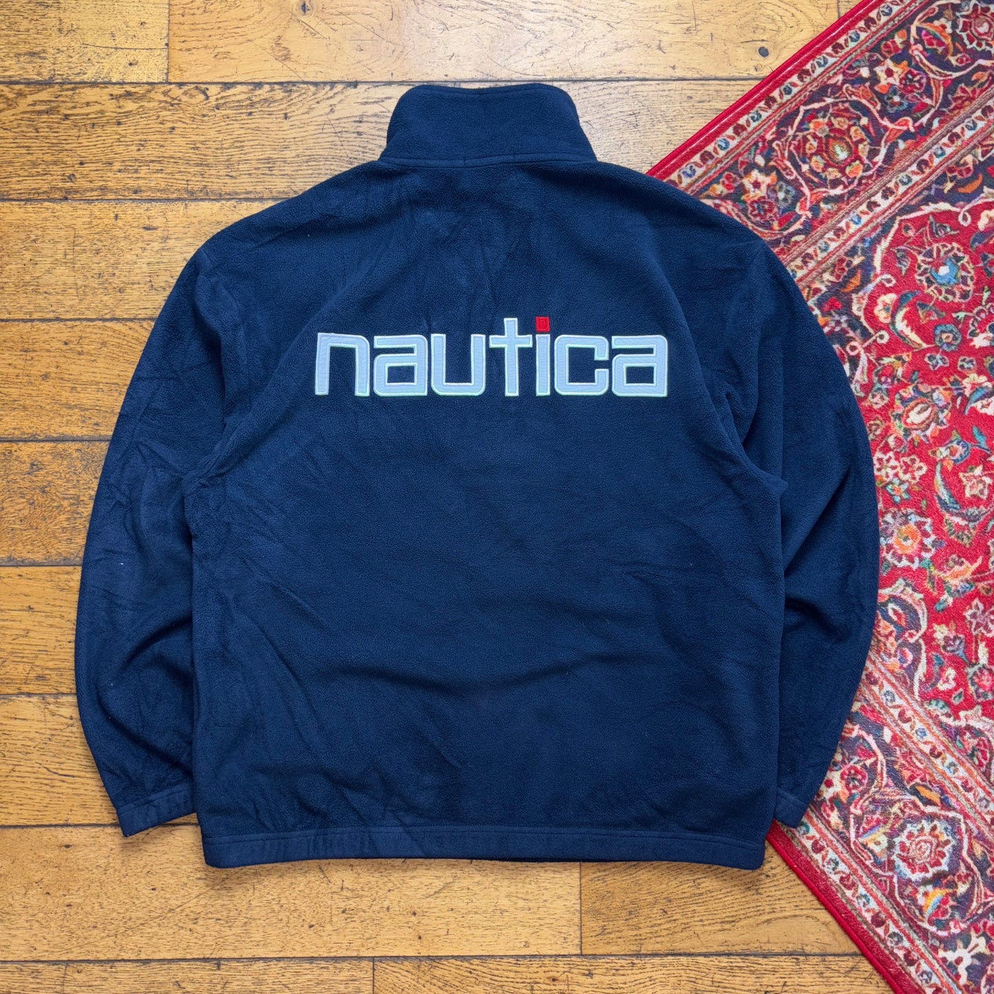Vintage 90s Nautica Navy Fleece Embroidered Sweatshirt - M