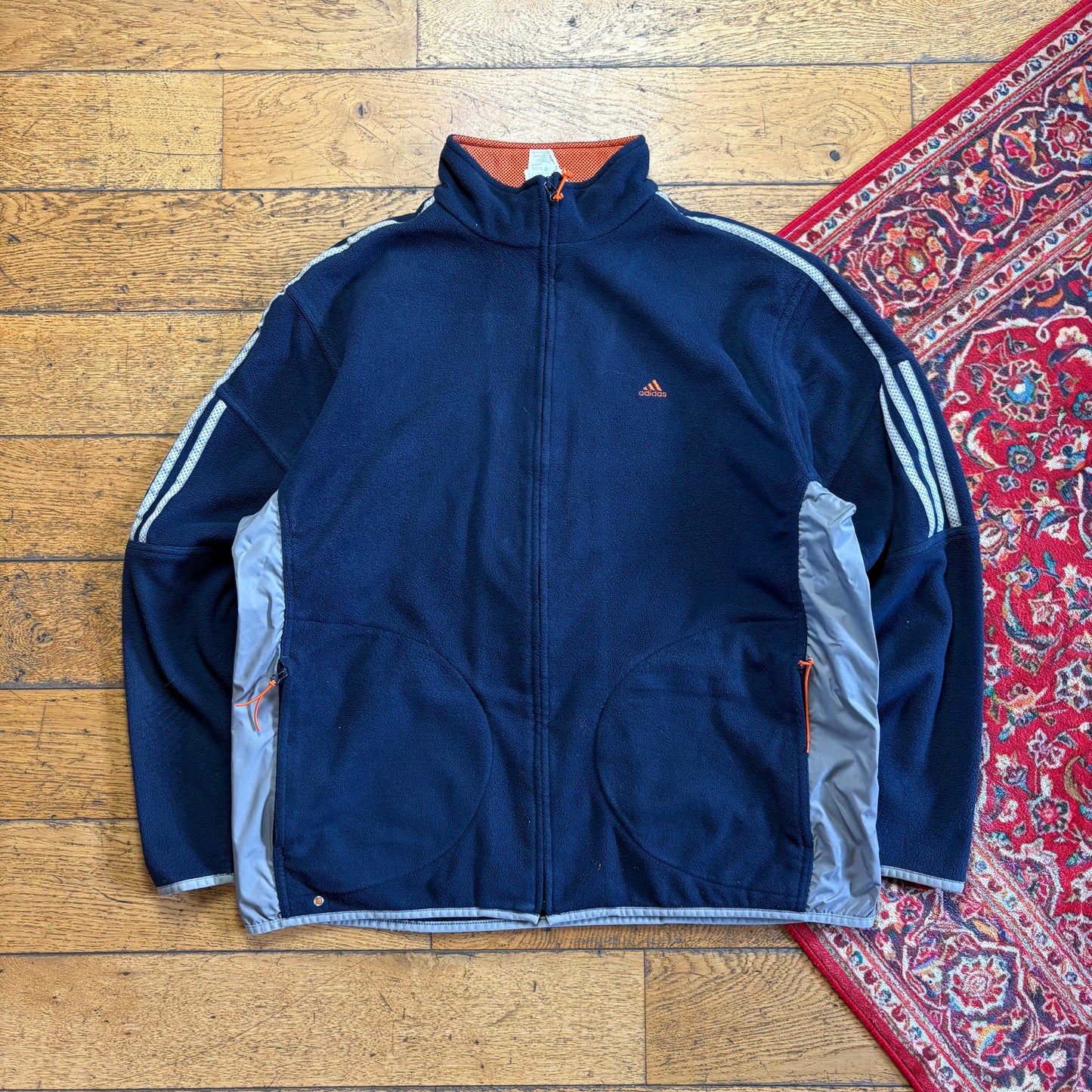Vintage 90s Adidas Navy Embroidered Fleece Sweatshirt - XL