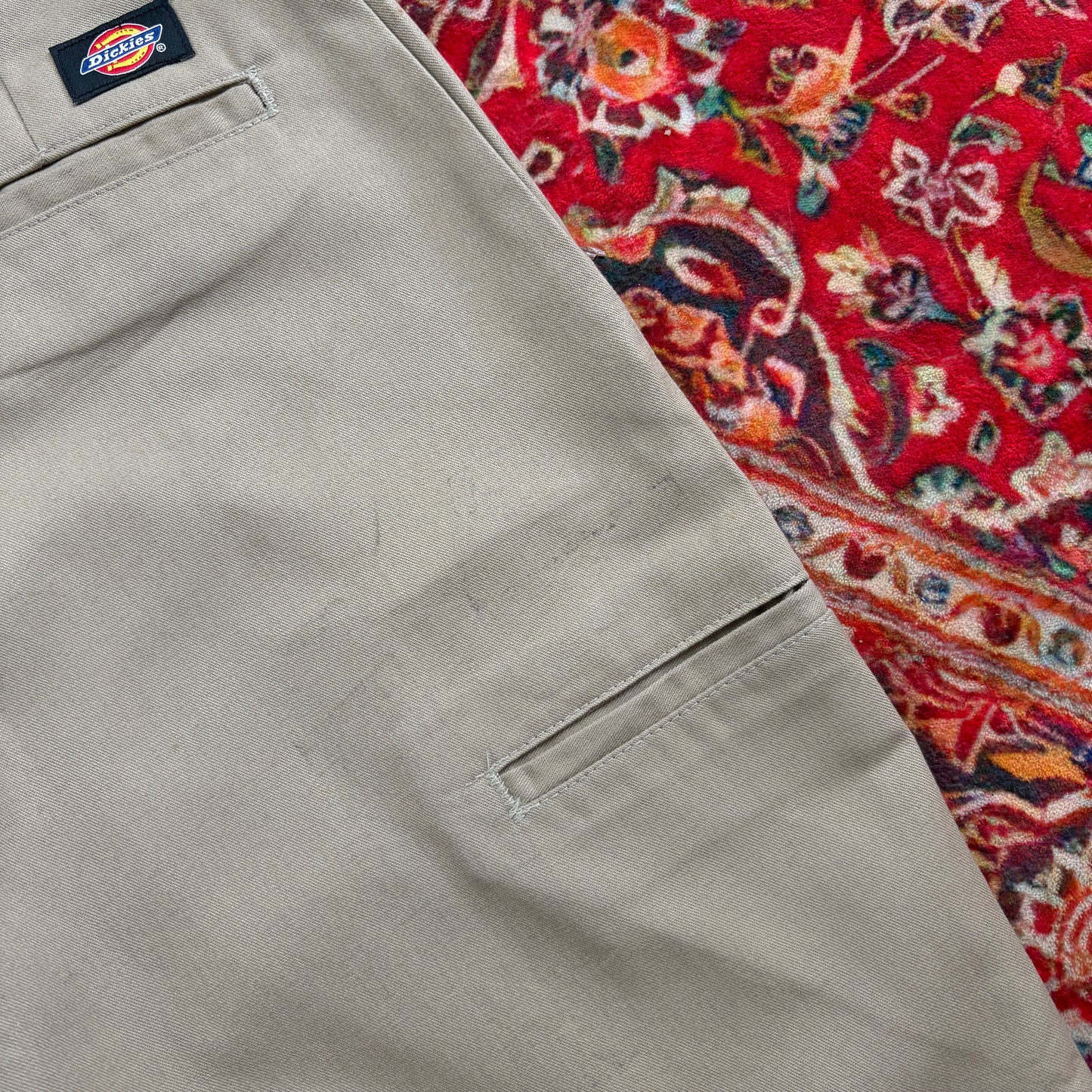 Vintage Dickies 874 Cream Baggy Skate Chino Trousers - 38