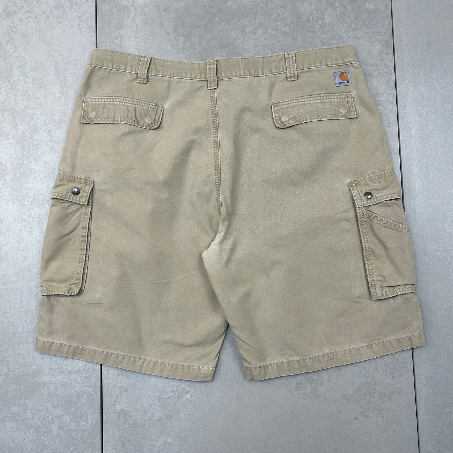 Vintage Carhartt Workwear Baggy Cream Carpenter Shorts - 44