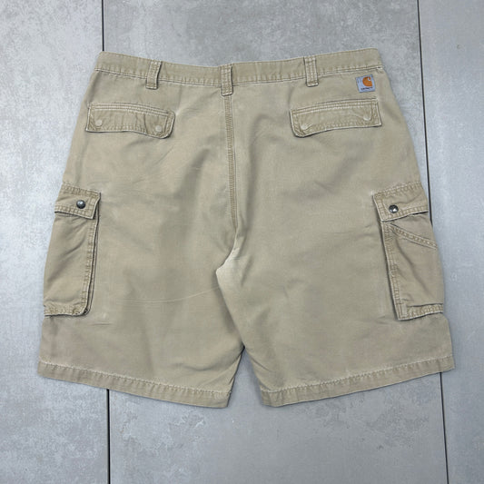 Vintage Carhartt Workwear Baggy Cream Carpenter Shorts - 44