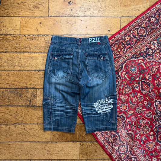 Vintage Blue Denim Shorts - 32