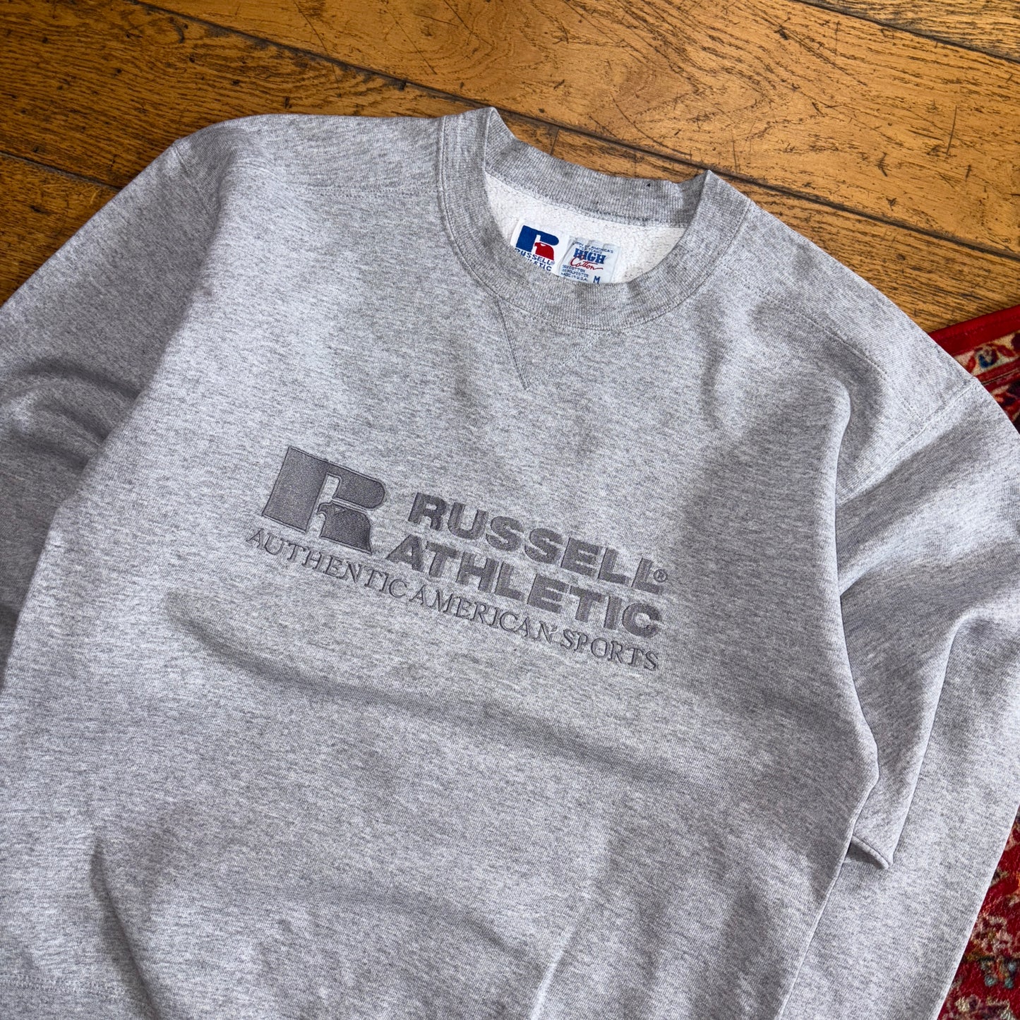 Vintage Russell Athletic Grey Embroidered Sweatshirt - S