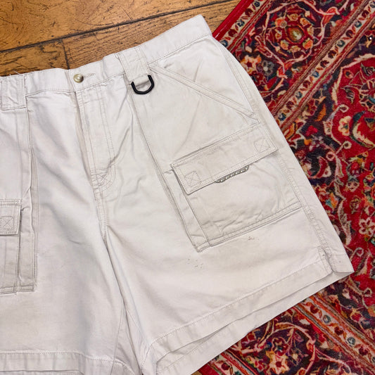Vintage Columbia Cream Gorpcore Hiking Baggy Shorts Jorts - 36