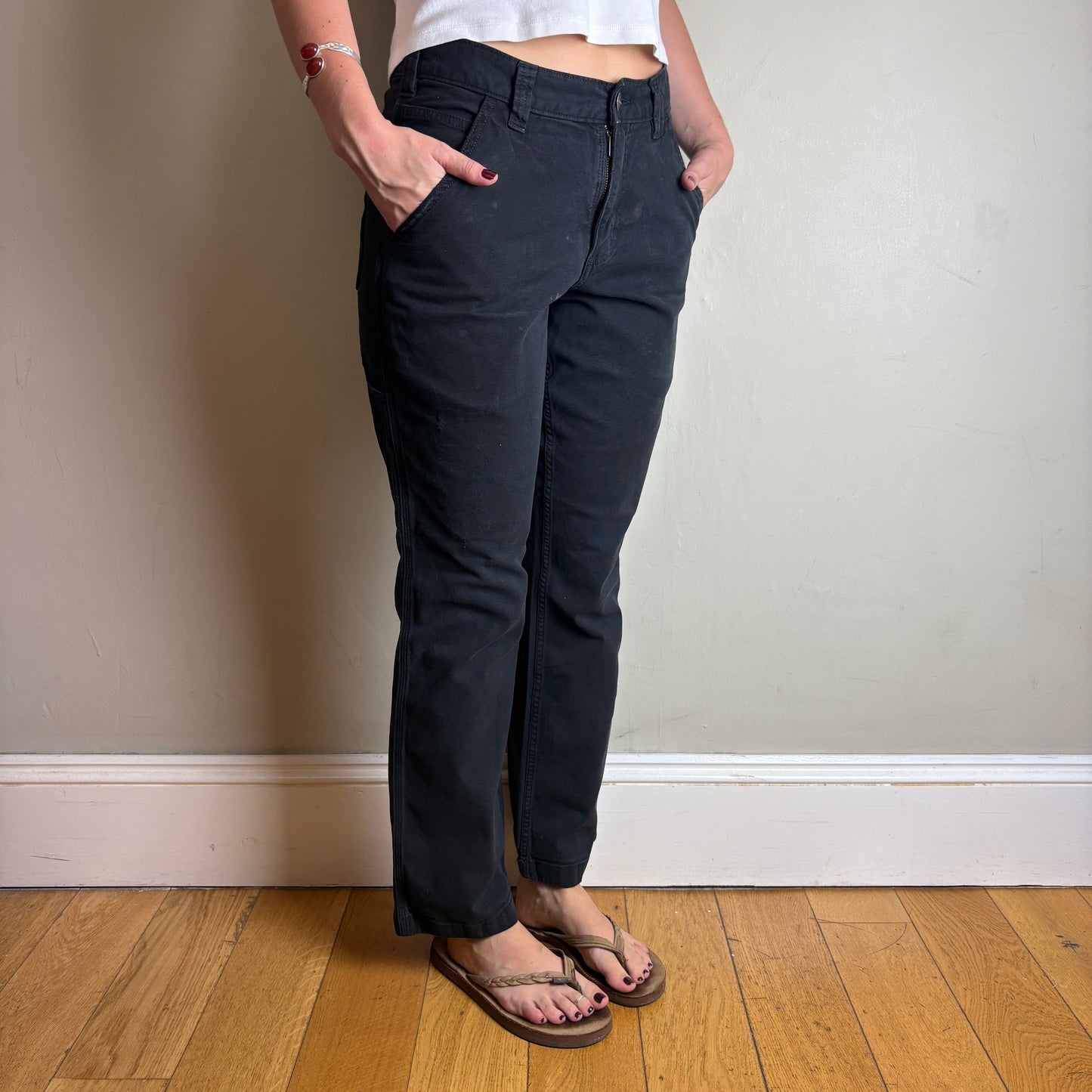 Vintage Carhartt Black Workwear Carpenter Baggy Trousers - 30S