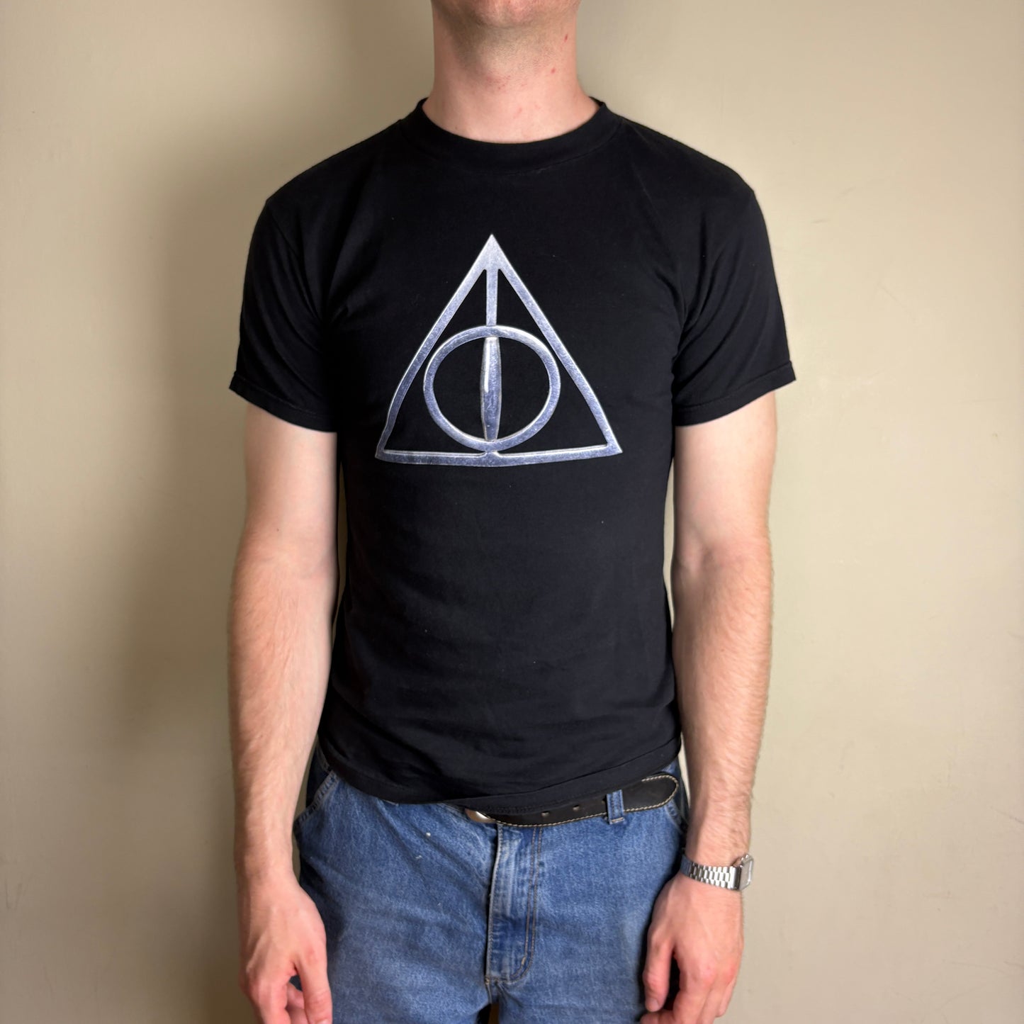 Vintage Harry Potter Deathly Hallows Black Promo Graphic T-Shirt - Womens Small