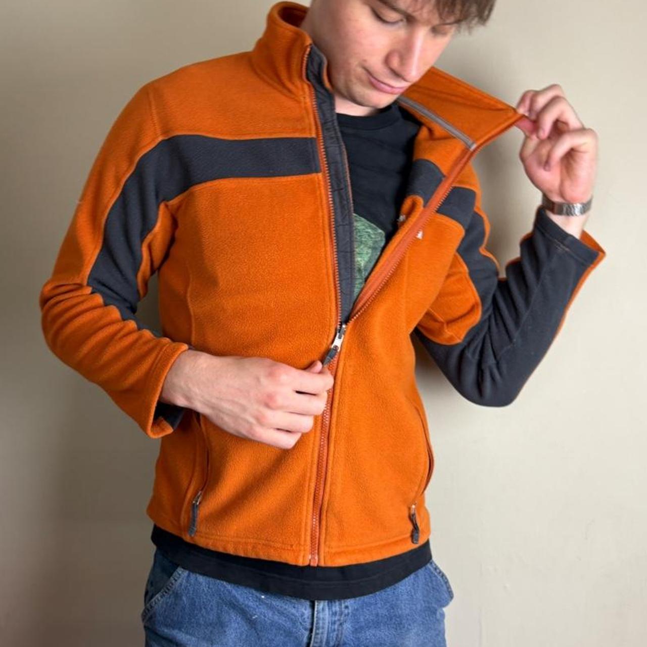 Vintage North Face Orange Fleece Zip Sweatshirt - S