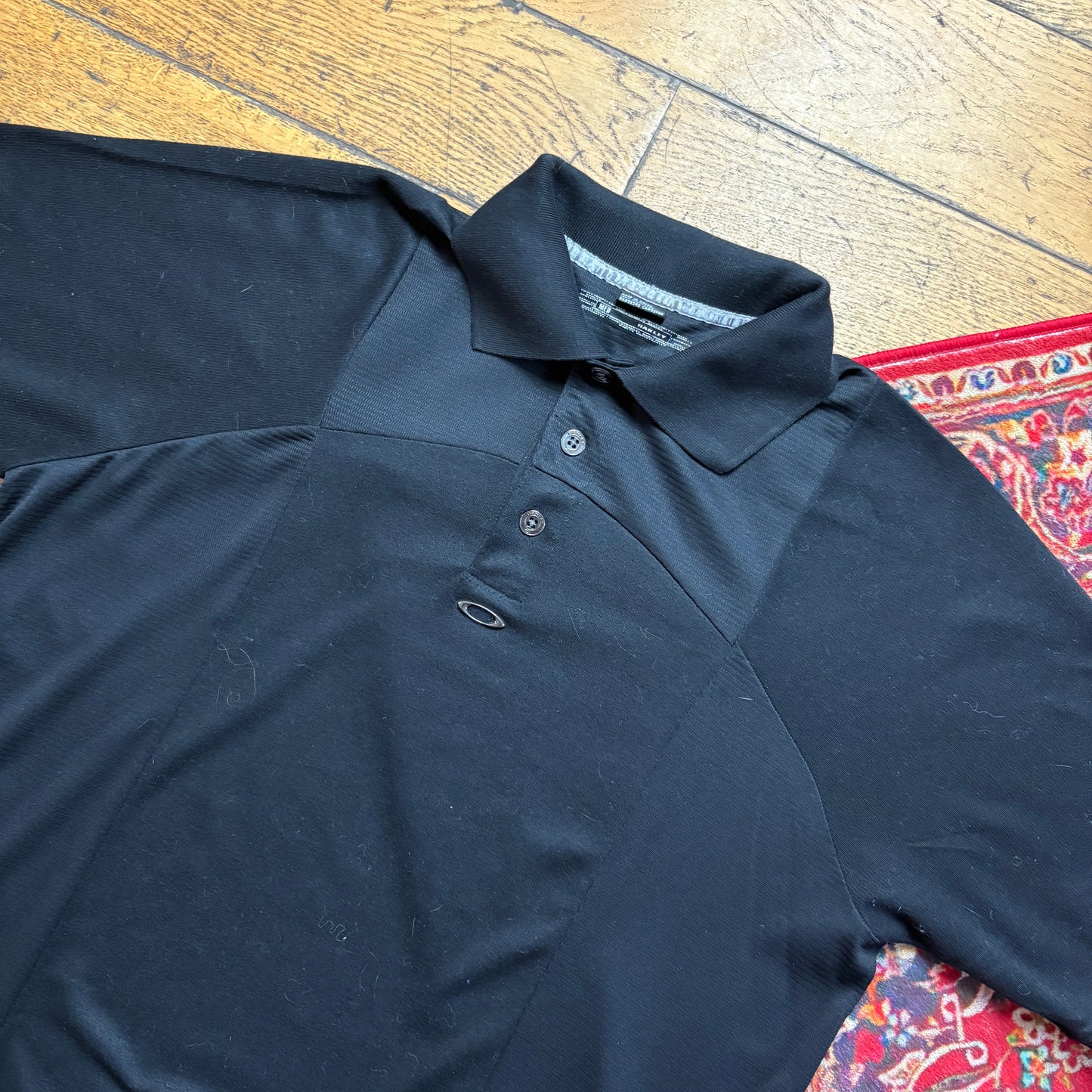 Vintage Oakley Black Polo Shirt - M