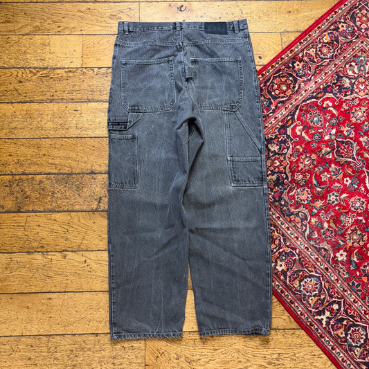 Vintage Grey Carpenter Y2K Hip Hop Baggy Jeans - 36S