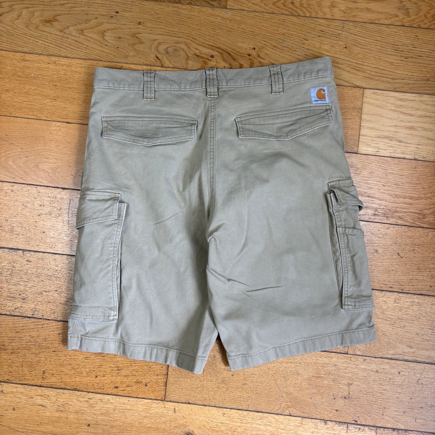 Vintage Carhartt Cream Workwear Baggy Carpenter Shorts - 36