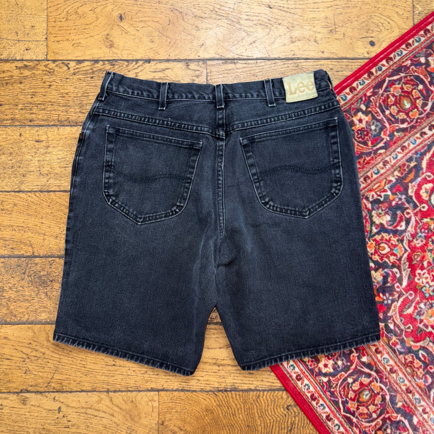 Vintage Lee Black Y2K Baggy Shorts Jorts - 34
