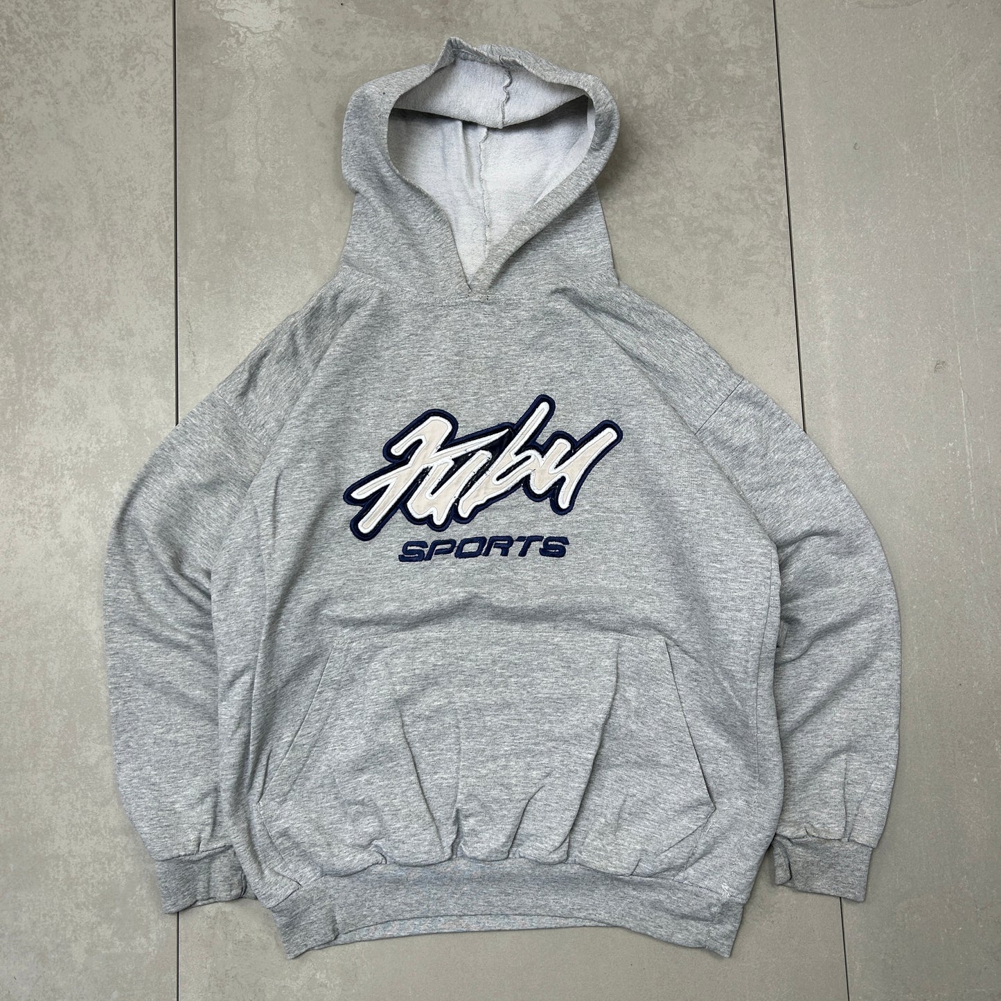 Vintage Fubu Grey Hip Hop Embroidered Hoodie Sweatshirt - M