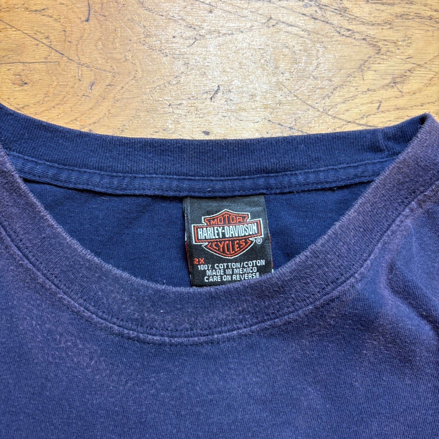 Vintage Harley Davidson Navy Faded Graphic T-Shirt - 2XL