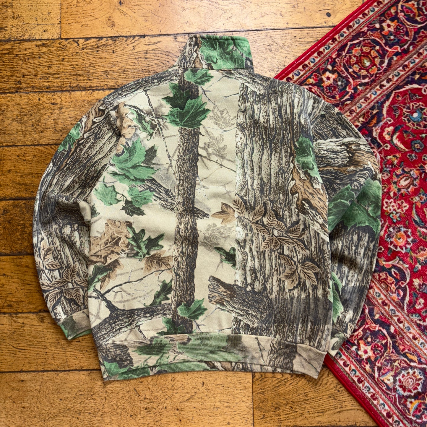 Vintage Realtree Camo Green Quarter Zip Sweatshirt - S