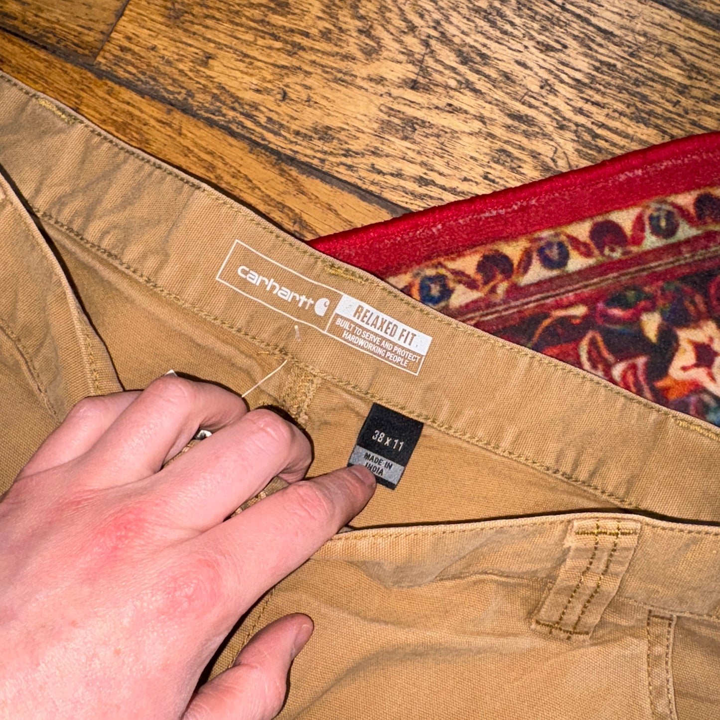 Vintage Carhartt Brown Workwear Baggy Carpenter Shorts - 38