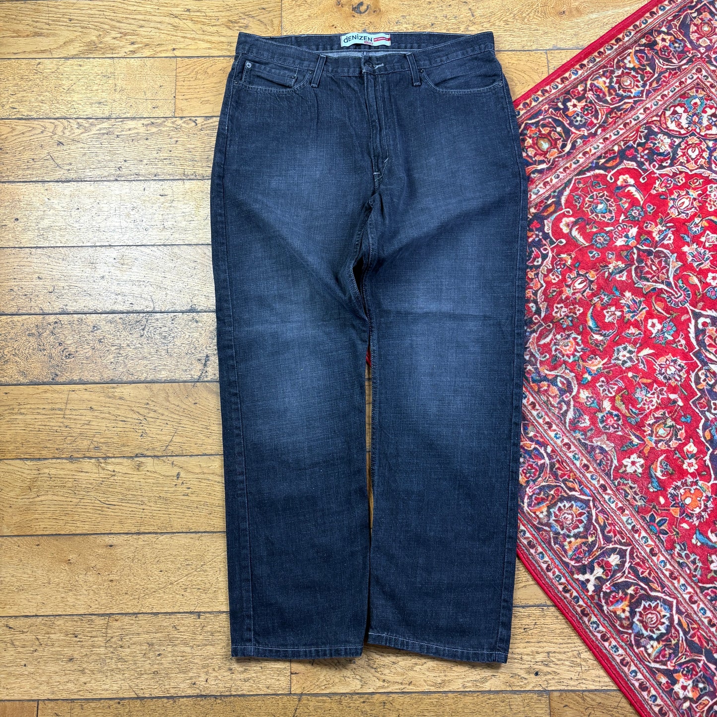 Vintage Levis Denizen Washed Black Baggy Jeans - 38
