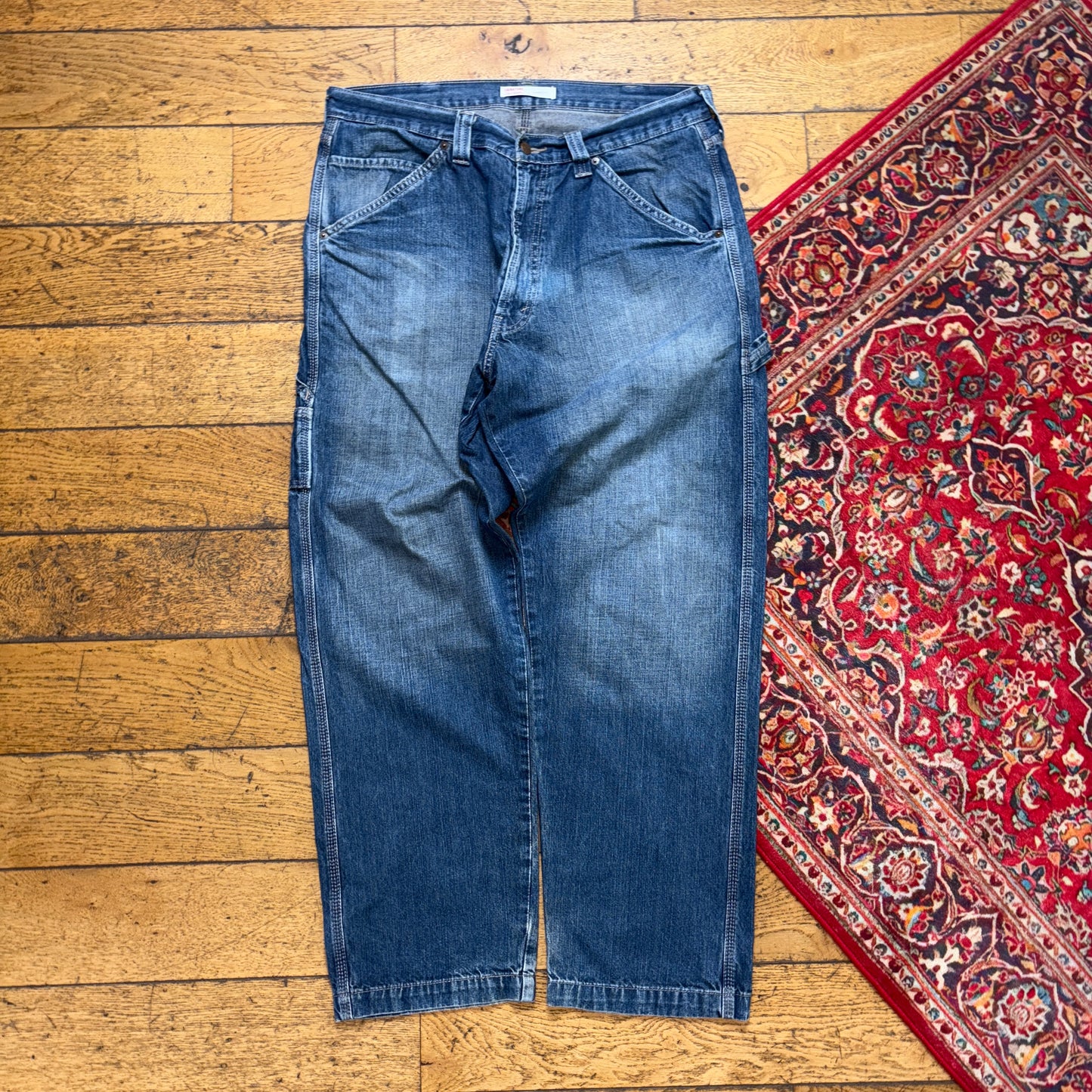 Vintage Levi's Blue Carpenter Workwear Baggy Jeans - 36R