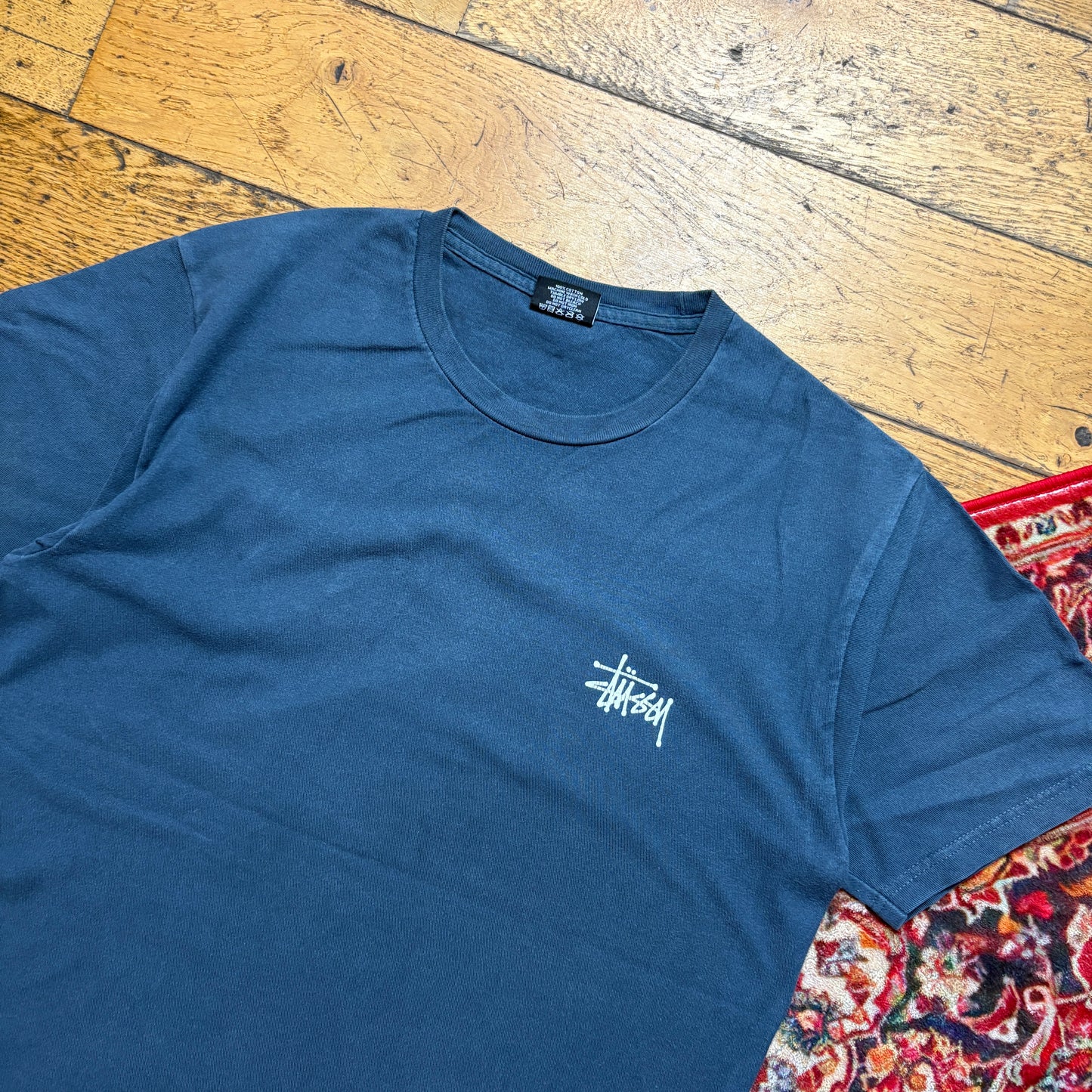 Vintage Stussy Blue Graphic T-Shirt - S