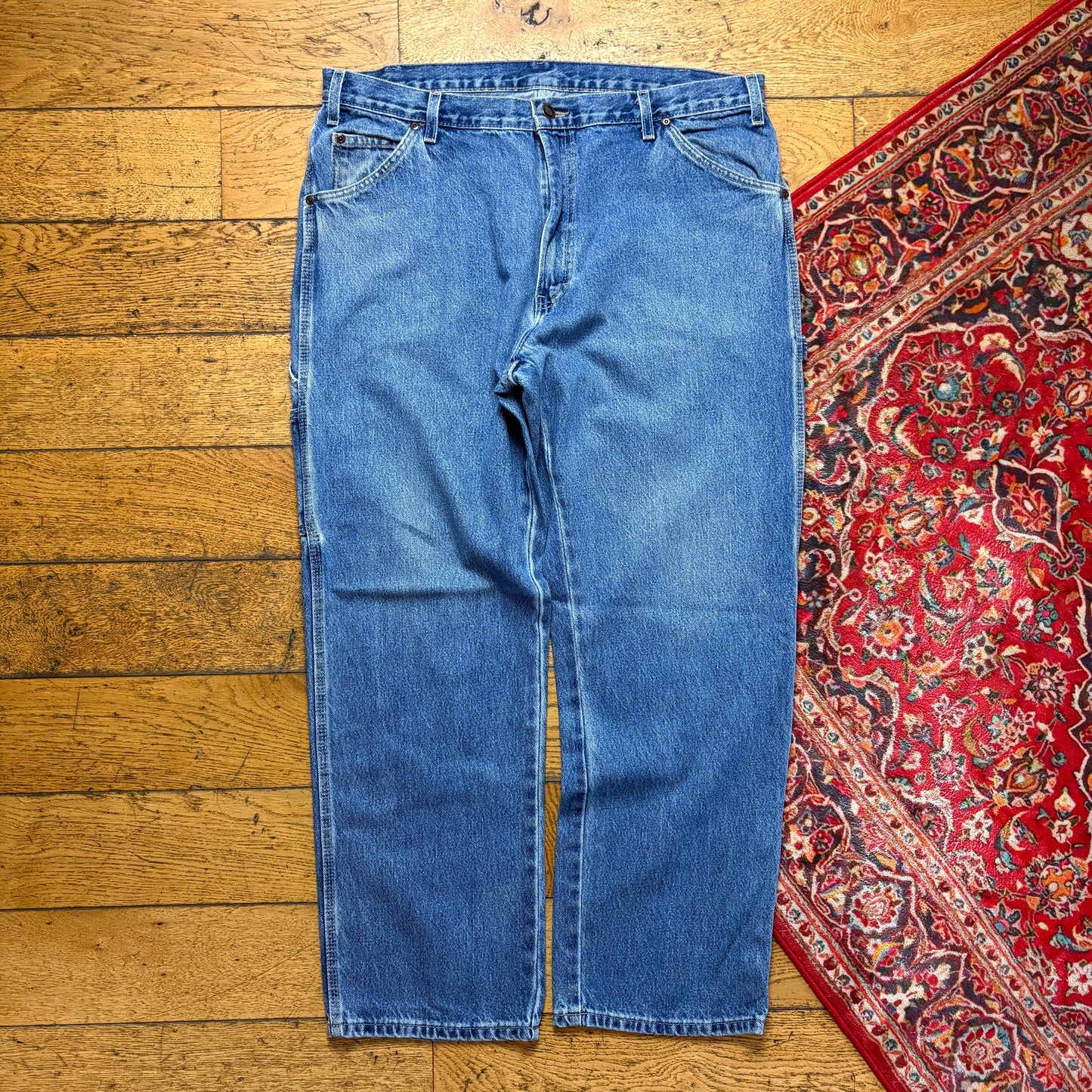 Vintage Dickies Workwear Carpenter Baggy Blue Jeans - 38S