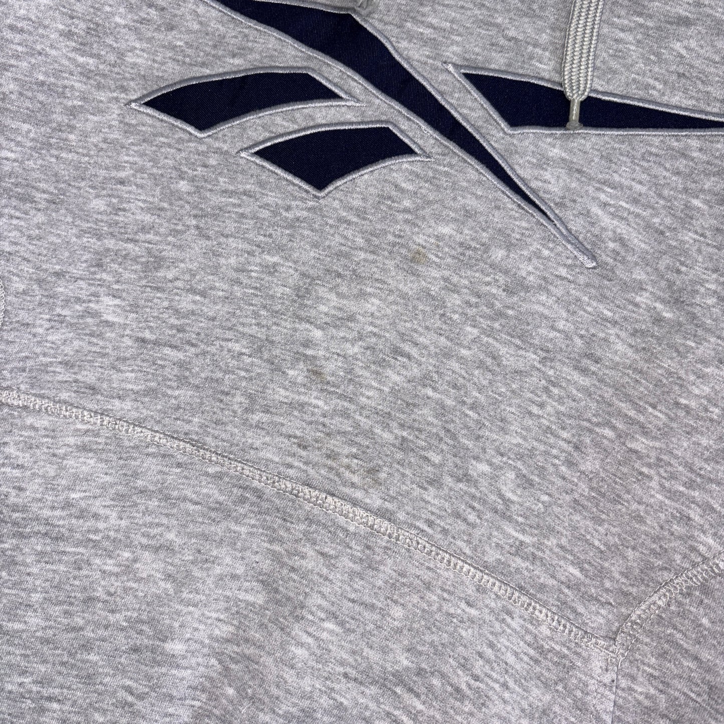 Vintage Reebok Grey Y2K Embroidered Hoodie Sweatshirt - M