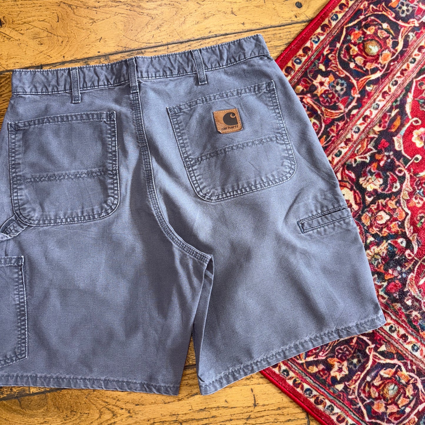 Vintage Carhartt Grey Workwear Baggy Carpenter Shorts - 32
