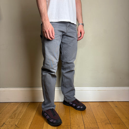 Vintage Carhartt Grey Workwear Carpenter Baggy Trousers - 33L