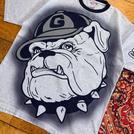 Vintage Georgetown Bulldogs Grey 90s Graphic T-Shirt - L