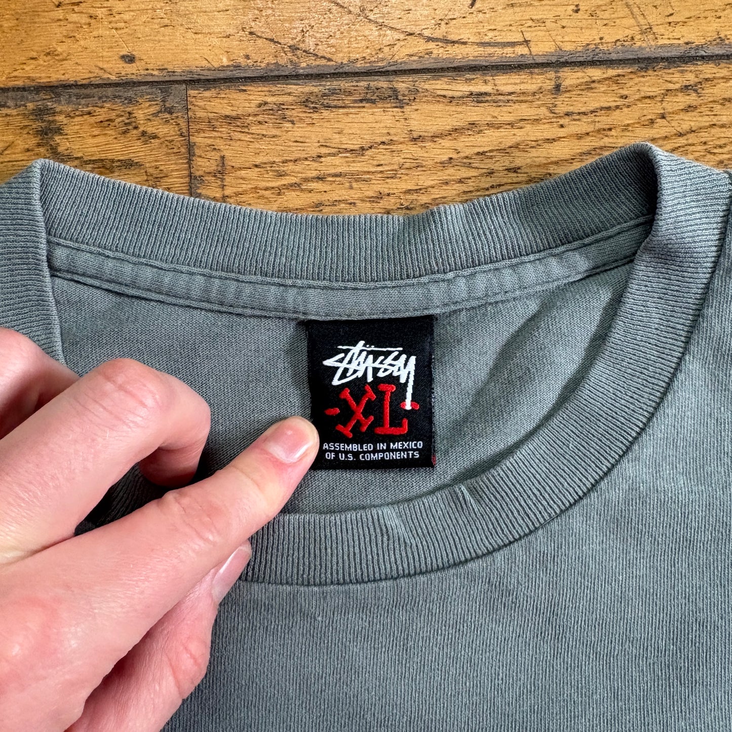 Vintage Stussy Green Graphic T-Shirt - XL