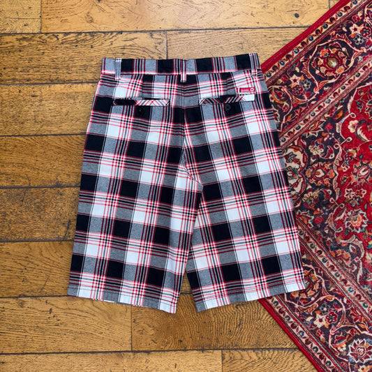 Vintage Southpole Red Grey Check Y2 Womens Hip Hop Baggy Shorts Jorts - 30