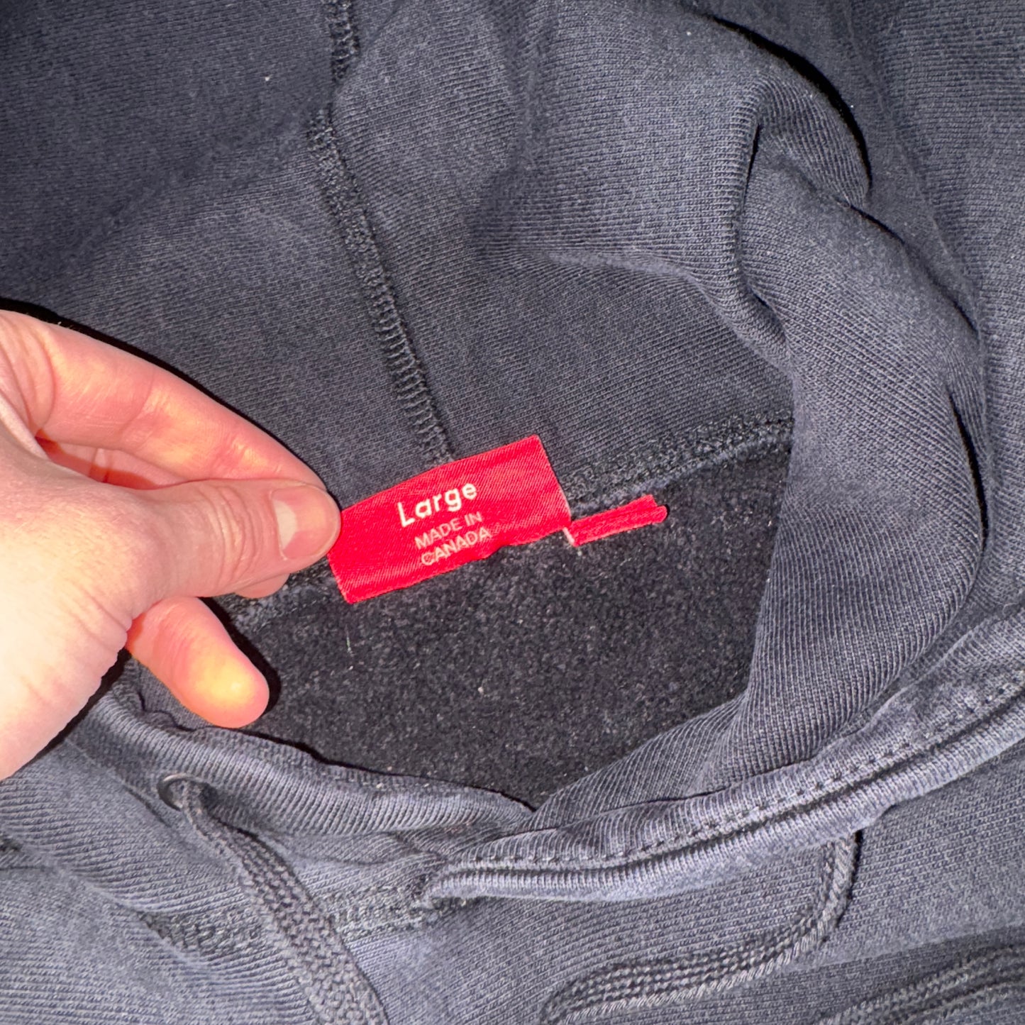 Vintage Supreme Black Box Logo Hoodie Embroidered Sweatshirt - S