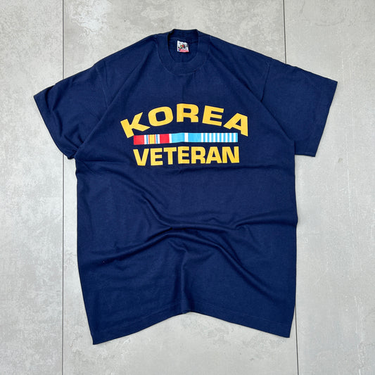 Vintage 90s Single Stitch Navy Korea Graphic T-Shirt - XL