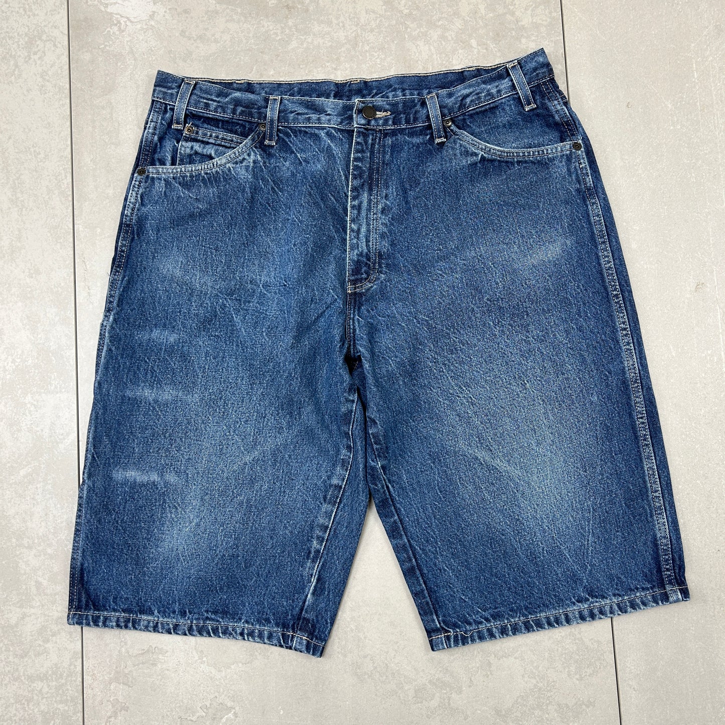 Vintage Dickies Workwear Carpenter Baggy Blue Shorts - 38