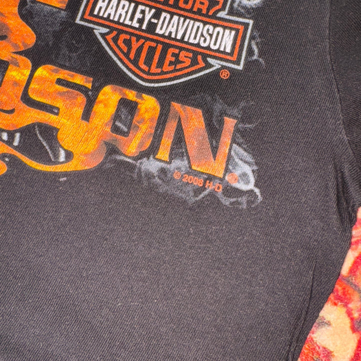 Vintage 2008 Harley Davidson Black Graphic T-Shirt - XS