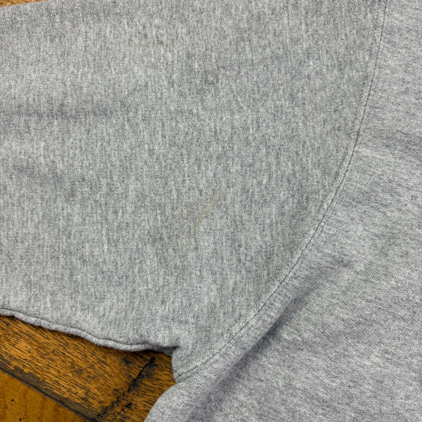 Vintage Champion USA College Grey Embroidered Hoodie Sweatshirt - S