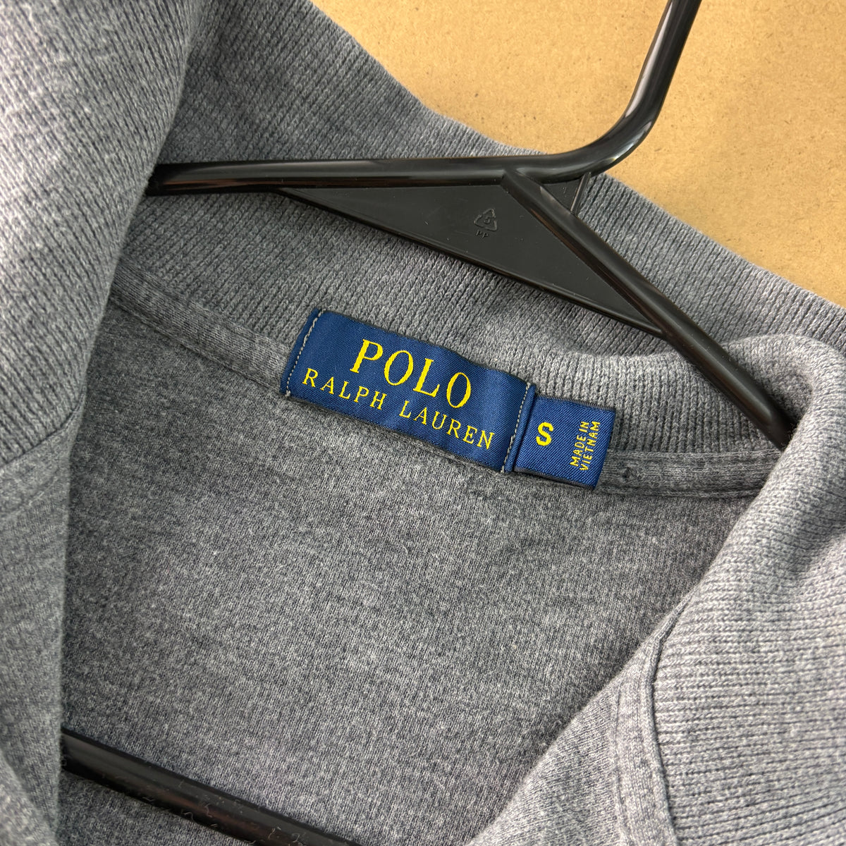 Vintage Ralph Lauren Grey Quarter Zip Knit Jumper - S