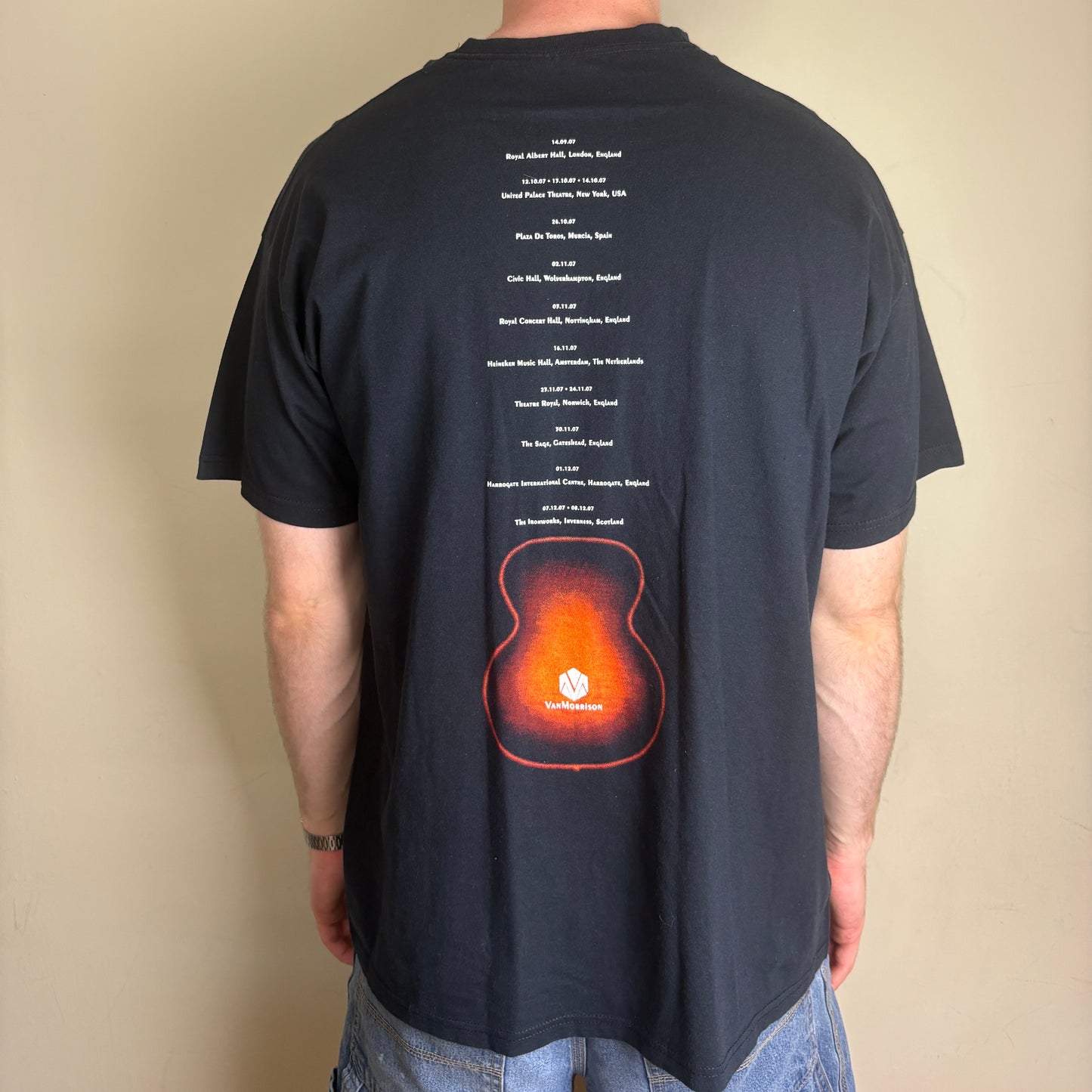 Vintage 2007 Van Morrison Black Band Tour Music Tee Graphic T-Shirt - XL