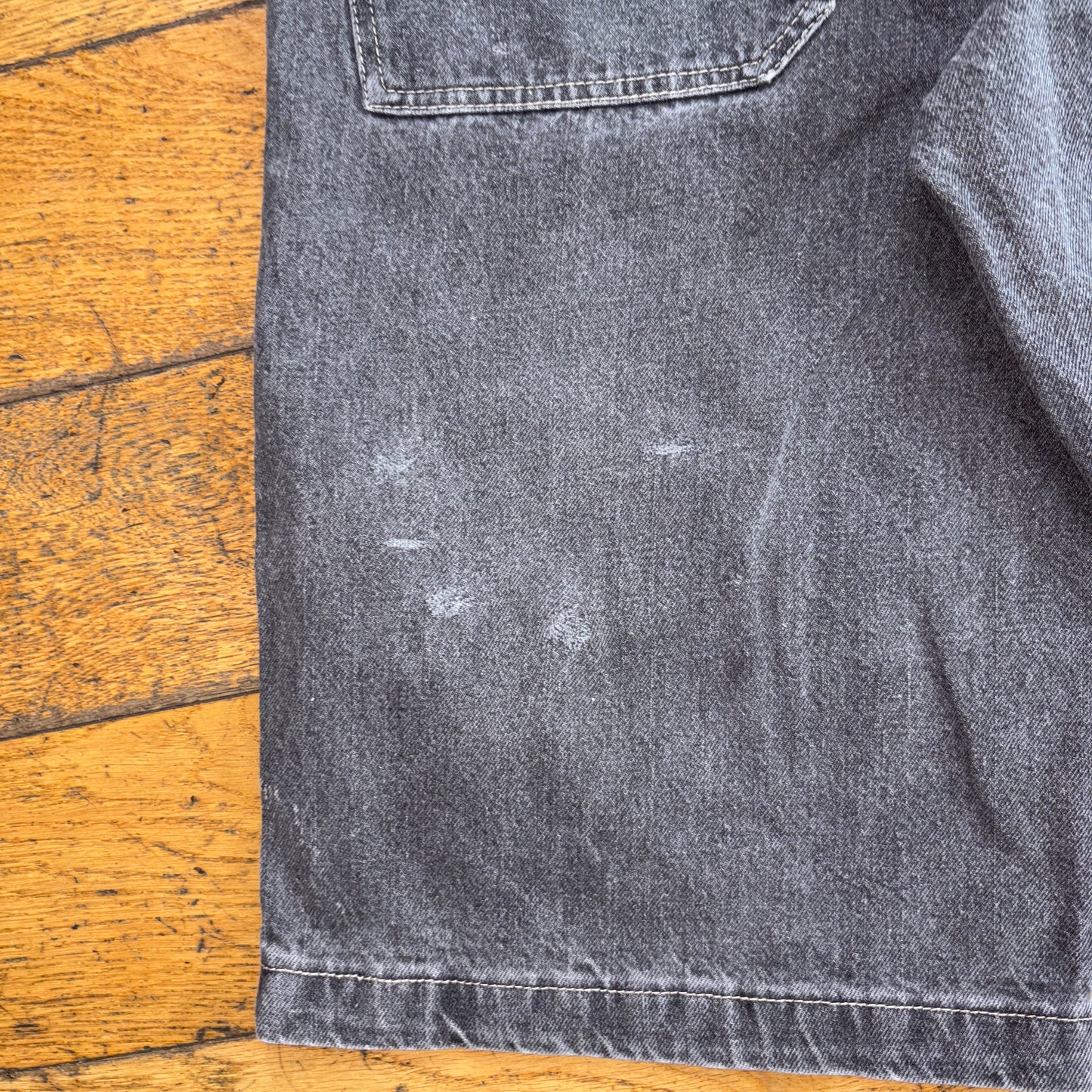 Vintage Easy Street Embroidered Hip Hop Black Baggy Shorts Jorts - 32